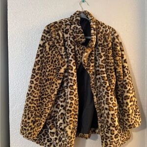 Leopard Print Faux Fur Coat *RESERVED*